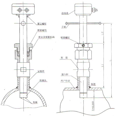 不带球阀传感器整体结构图